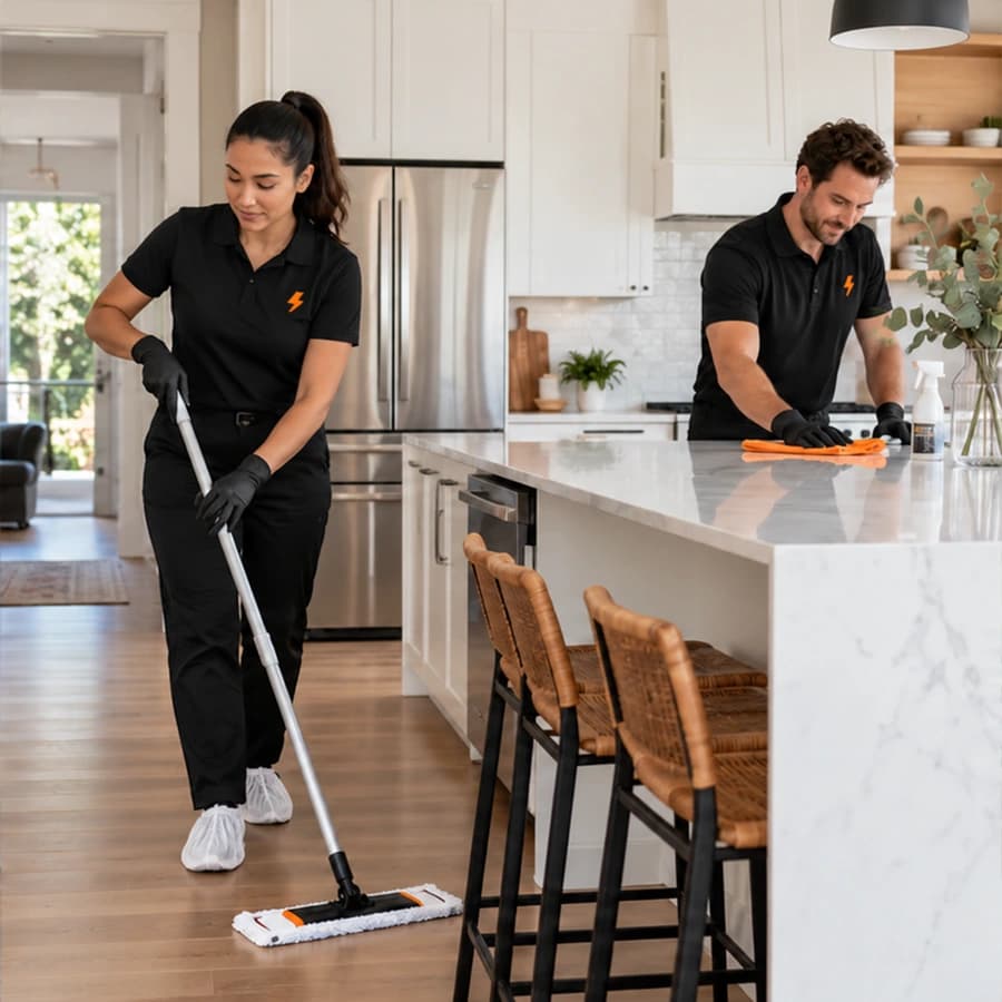 Flash Guys cleaners caring for a home with professional equipment